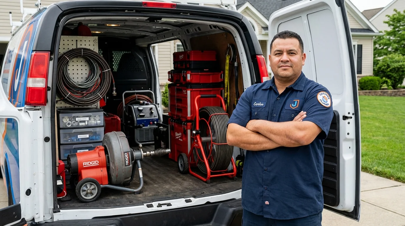 Professional drain cleaning equipment and Johns Plumbing LLC plumber in Rush Springs