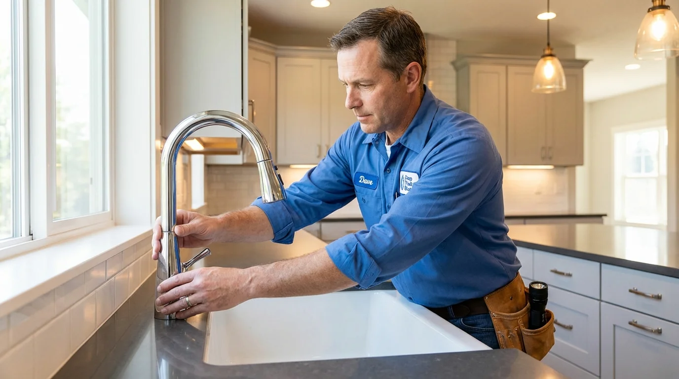 Kitchen faucet installation by Johns Plumbing LLC in Rush Springs