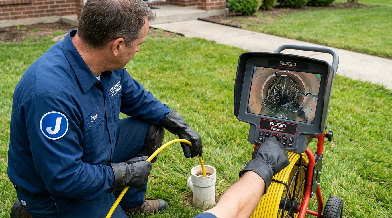 Sewer camera inspection being performed by Johns Plumbing LLC in Rush Springs